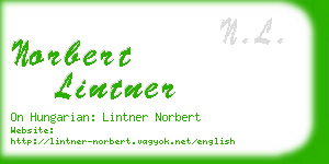 norbert lintner business card